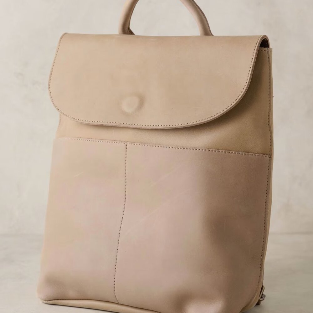 Able Ella Tan Leather Backpack - Magnolia